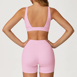 Sujetador Deportivo con Tirantes Anchos y Espalda Profunda en V para Mujer, Sensación Desnuda, Top de Yoga con Relleno <span class=keywords><strong>Push</strong></span>-<span class=keywords><strong>Up</strong></span>, para Pilates, Danza, Fitness, Ejercicio, Ropa de Yoga - Product Image 5