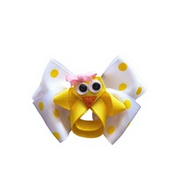 Sacarla Mignon Nœud Papillon en Ruban Grosgrain Motif Poussin de Pâques pour Bébés Filles et Enfants, Accessoire Cheveux de Fête