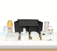 Benutzer definierte große Kapazität Kinderwagen Organizer Tasche Klassischer Reiß verschluss Lässig hängende Reise flaschen halter Kinderwagen Windel Lagerung
