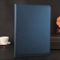 Carpeta Portafolio de Negocios de Cuero PU de Alta Calidad con Impresión de Logotipo Personalizado, Carpeta de Archivos de Oficina, Carpeta de Documentos A4 con Bloc de Notas