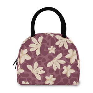 Hawaiian Fashion Stylish Naupaka Flower Custom Design Insulation Thermal <b>Tote</b> Cooler <b>Lunch</b> <b>Bag</b> for Picnic Office Worker - Product Image 3