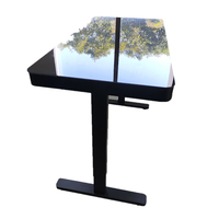 Bureau électrique intelligent avec dessus en verre Table de bureau ergonomique réglable en hauteur Bureau électrique à double moteur