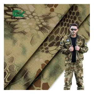 RTS T/C 8020 Poly/Cotton Kryptek Highlander Anti Tearing Camouflage Ripstop Fabric For Garments