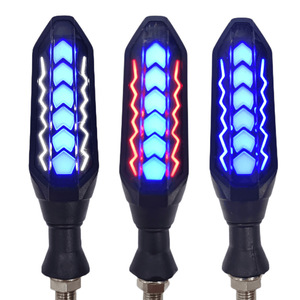 ไฟเลี้ยว LED สำหรับมอเตอร์ไซค์ SX 12V แบบสากล ไฟวิ่งแบบสแกน ไฟเดย์ไลท์ สีแดง น้ำเงิน ขาว - Product Image 2