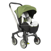 Poussette pour bébé 4 en 1 INFANS, poussette pour bébé à paysage élevé, landau réversible, poussette pliable avec auvent réglable