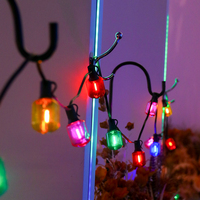 Petite bouteille carrée RVB coloré vacances éclairage suspendu LED ampoules Patio noël fête en plein air G40 guirlandes lumineuses