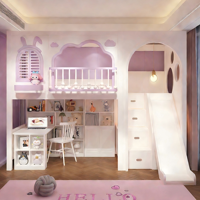 3 in 1 Solid Wood Eco-Friendly Durable Kids Bunk <strong>Bed</strong> with Stairs Desk Multifunctional Twin Boys <strong>Girls</strong> Study Play Bedroom