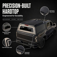 Couverture de benne de camionnette en alliage d'aluminium noir mat rigide avec porte arrière relevable