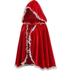 Capa con Capucha de <span class=keywords><strong>Caperucita</strong></span> <span class=keywords><strong>Roja</strong></span> con Temática de Anime Occidental para Cosplay, para Hombres Adultos, Capa <span class=keywords><strong>Roja</strong></span> con Ribete de Encaje, con Etiqueta, Suministro ODM - Product Image 4