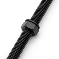 High Strength Grade 8.8/12.9 Zinc Plated Steel Metric Thread Full Thread Stud 1m Length Black Threaded Rod