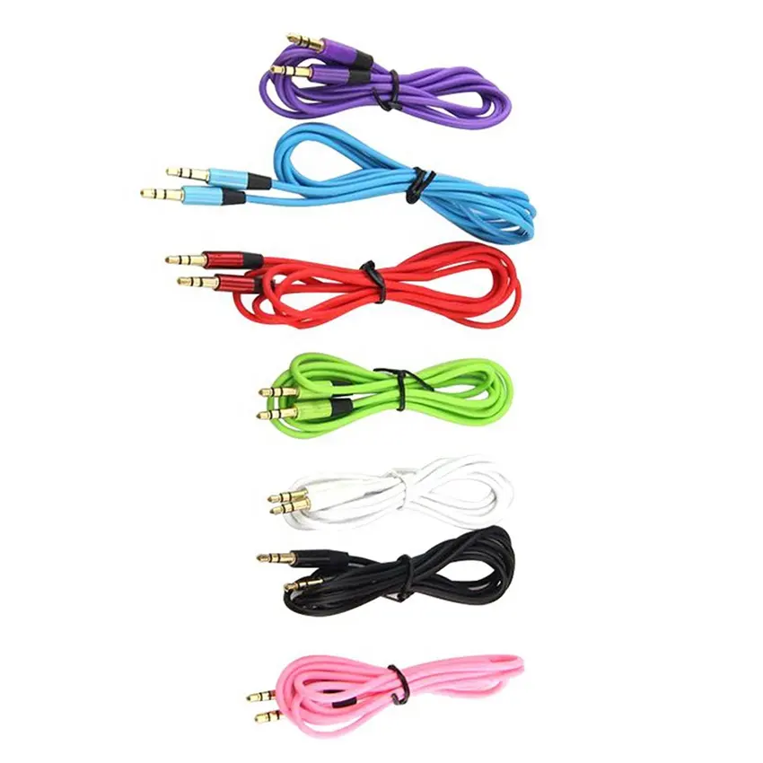 Colorful 3.5mm Aux Cable Stereo Audio Extension Cord Gold Plated Male to Male 1.2m Speaker Wire Line For Headphone Car Phone MP4