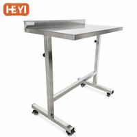 Carrito Auxiliar Veterinario de Acero Inoxidable 304 con Altura Ajustable y Manivela para Clínica Veterinaria y Hospital de Animales