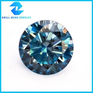 Drill More Jewelry Blue Moissanite Round Brilliant Cut 0.5-3 Carats For Jewelry Making - Product Image 1