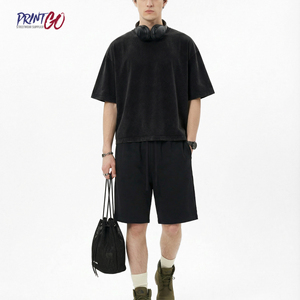 T-shirt Homme Personnalisé Coupe Boxy Imprimé Coton Lourd Streetwear Oversize Épaules Tombantes Impression DTG - Product Image 2