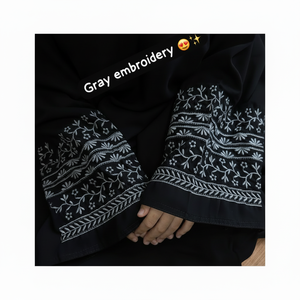 Kimono informal elegante modesto bordado a mano para mujer Abaya XXL tamaño botón ropa para adultos estilo musulmán hecho a mano - Product Image 1