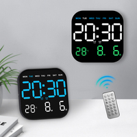 Jam Dinding Digital Elektronik Dekorasi Rumah Berkualitas Tinggi, Jam Dinding LED Gantung Raksasa dengan Remote Control