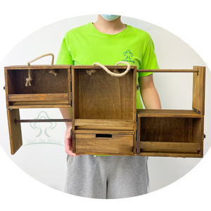 Rejilla plegable grande para Picnic, carrito de madera con soporte de papel para toalla, organizador de barbacoa para acampada al aire libre, utensilio, condimentos - Product Image 1