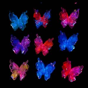 Pendentif papillon lévitant en résine plastique double couche, transparent comme de la glace, avec perles lumineuses Firefly, pour bijoux DIY faits à la main - Product Image 2