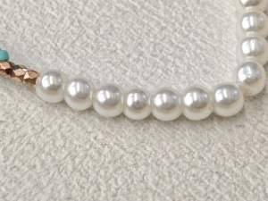 Braccialetto Semplice e Classico con Perle Bianche Miyuki Intrecciate a Mano, Vendita Diretta dalla Fabbrica, Motivo a Diamante - Product Image 6