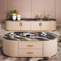 Meilleures ventes : Meubles TV avec plateau en marbre, meubles TV avec cheminée électrique pour salon et ensemble de tables basses - Fabrication