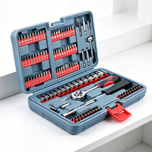 Kit d'outils multifonctionnels pour l'entretien automobile, jeu de clés à cliquet et embouts spéciaux avec étui de rangement rigide - Product Image 1