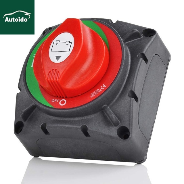 Autoido 12V 24V 48V 600A Battery Disconnect Switch Waterproof Master Isolator Cut Off Kill Switch for Car Rv Marine Boat Truck