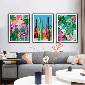 Botanical Garden Cactus Jungle Wall Art Canvas Painting Color Abstract Plants Nordic Poster and Prints Picture Modern Home Decor