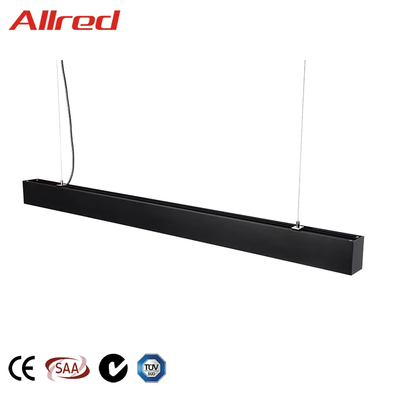 Aluminum Office Up-Down Wall Pendant Linear Strip Lighting System Recessed Linkable Led Linear Light