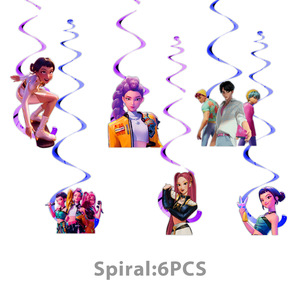 Pack per Feste K-POP a Tema Gruppo Femminile di Cacciatrici di Demoni Cartone Animato Decorazioni di Compleanno Striscione HBD Piatti di Carta Tema Anime per Halloween e Pasqua - Product Image 4