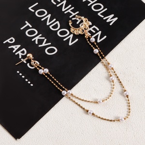 Gaby Ethnic wind wear piercing clous dames double nez stud Stage sans perforation imitation cristal <span class=keywords><strong>faux</strong></span> boucle d'oreille chaîne de nez - Product Image 5