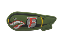 Missile 3D en forme de requin N O.F Silicone PVC étanche en caoutchouc souple requin Animal drôle Missile Patch pour chemise tactique sac bricolage