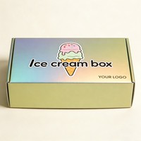 Boîtes d'emballage en papier pour glaces et bâtonnets glacés holographiques en gros, personnalisables avec logo