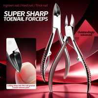 HONGSTARS Ciseaux à cuticules à lame courbée en acier inoxydable forgé à la main, coupe-ongles à faible force, pointe acérée, portables et durables pour les ongles