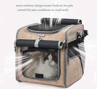 Sac à dos de vélo pour animaux de compagnie - Maille carrée Oxford de luxe, réglable, léger, portable, pliable, grande capacité, fermeture éclair
