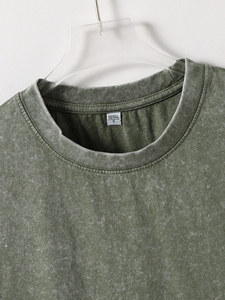 T-Shirt Oversize Vintage Avanzata per <span class=keywords><strong>Uomo</strong></span> e <span class=keywords><strong>Donna</strong></span>, Stile Casual da Strada, Tinta Unita, 100% Cotone Traspirante ed Ecologico - Product Image 4