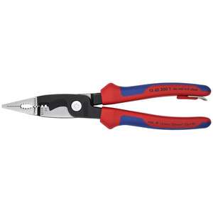KNIPEX - 13 82 200 T BK Alicates para instalación eléctrica negro atramentado, cabeza pulida, mangos con empuñaduras multicomponentes - Product Image 1