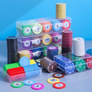 Jetons de poker Texas Hold'Em, points de salle de <span class=keywords><strong>jeu</strong></span>, carte en ABS, facile à transporter, monnaie de <span class=keywords><strong>jeu</strong></span>. Jetons utilisés dans les jeux de cartes. - Product Image 1