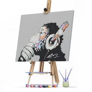 Kit de <span class=keywords><strong>peinture</strong></span> par numéros B&C ART DIY pour adultes et enfants - <span class=keywords><strong>Peinture</strong></span> acrylique sur toile avec cadre - Décoration murale pour la maison - Cadeau - Product Image 2