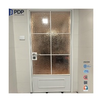Parrilla delantera de entrada principal minimalista para puerta abatible de aleación de aluminio de estilo Vintage francés de lujo PDP para uso exterior de Villa de baño