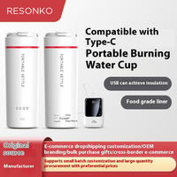 Hervidor Eléctrico Portátil Mini de Acero Inoxidable de 500 ml con Control Digital de Temperatura, Uso Doméstico, 1000 W de Potencia, Color Blanco, K002