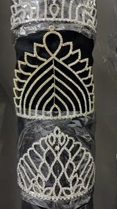 Diadème en strass en cristal clair avec des peignes latéraux de cheveux <span class=keywords><strong>couronne</strong></span> bal princesse reine beauté Pageant bijoux de cheveux - Product Image 5