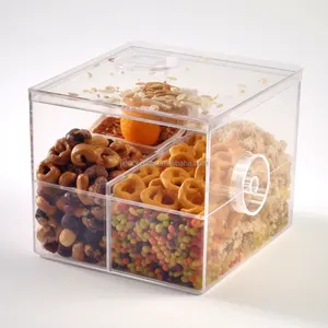 Yeni ürünler plastik kutular şeffaf dağıtıcı akrilik pmma gıda depolama ve kapaklı konteyner ev ve mutfak