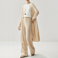 Neue Damen Kaschmir-Woll-Strickjacke Eleganter Pullover Luxuriöse Häkel-Outerwear Modischer Mantel Langarm-Set Top Herbst