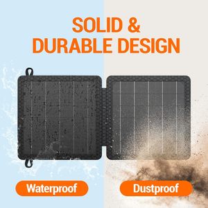 ALECTER Cargador Solar Monocristalino Plegable de 10W, 24% de Alta Conversión, Salida USB Dual, Panel Solar Ligero para Acampar al Aire Libre - Product Image 3
