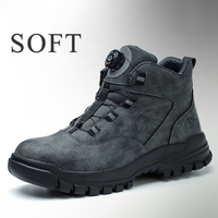 Chaussures de sécurité de protection anti-écrasement anti-coup haut de gamme pour les chantiers de construction d'hiver chaussures de sécurité équipées de boutons