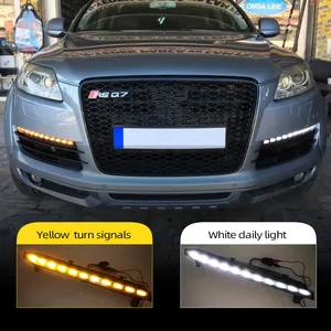 2 Stück Auto-Styling LED DRL Tagfahrlicht Lauflicht Tageslicht wasserdicht gelb Blinker Für Audi Q7 2006 2007 2008 2009