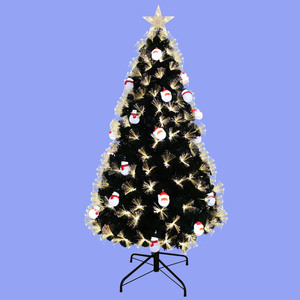 <b>Artificial</b> PVC Fiber Optic 6FT Christmas <b>Tree</b> with Santa & Snowman Ornaments for Home Hotel Mall Festive Party Decor - Product Image 1