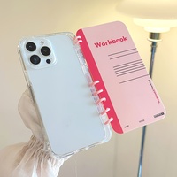 Étui de téléphone à rabat de style livre avec motif de carnet rose 15pro, antidérapant et protecteur, adapté à l'iPhone 16promax