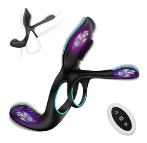 Vibrierender Penis ring Sexspielzeug 2 in 1 Vibrierender Penis ring mit 10 Vibrationen Silikon Spielzeug für Erwachsene Sexspielzeug für Paare - Product Image 1