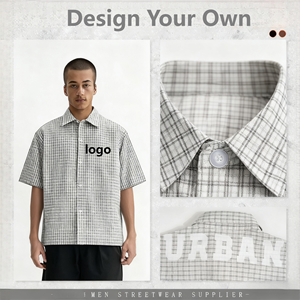 Summer Unisex Men's Short Sleeve Plaid <strong>Shirt</strong> Vintage Style Comfortable Lightweight Breathable Relaxed Fit 100% Cotton <strong>Shirts</strong> - Product Image 5